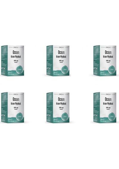 Ocean Krom Pikolinat 200 Ug 90 Bitkisel Kapsül 6'li Paket