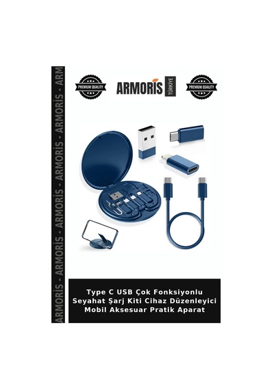 Type C Usb Çok Fonksiyonlu Seyahat Şarj Kiti Cihaz Düzenleyici Mobil Aksesuar Pratik Aparat