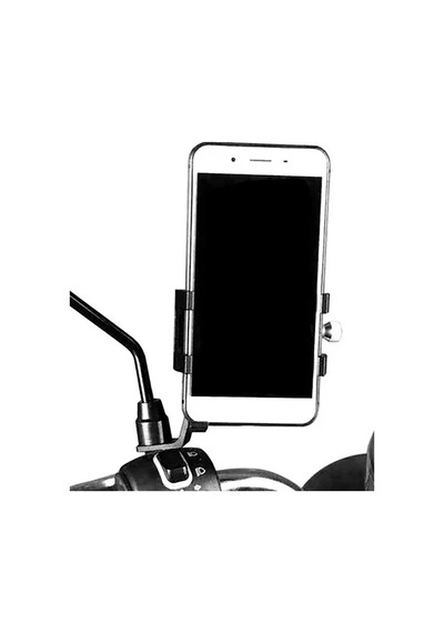 Motosiklet Bisiklet Telefon Tutucu Navigasyon Tutacağı Vidalı Metal Sağlam Telefon Tutucu M-252 Siyah
