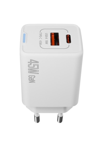 S-link Sl-ecg45 45w Pd + 18w Usb Qc 3.0 Gan Beyaz Şarj Aleti