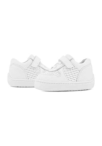 Rakerplus Bob Hakiki Deri Beyaz Barefoot Beyaz Tabanlı Cırtlı Bebek Sneaker Ayakkabı Beyaz