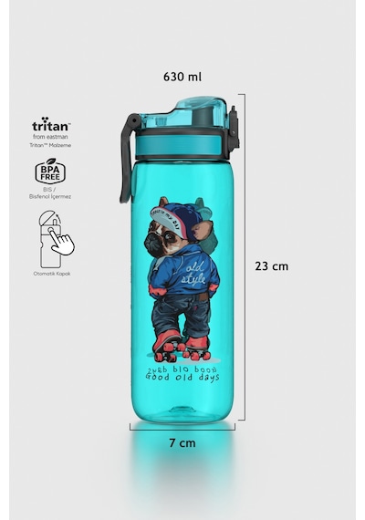 Renga Rybo-x Desenli 630 Ml Tritan Çocuk Matara 912163 Mavi MAvi
