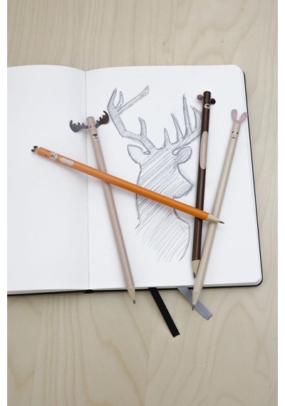 Kikkerland Wooden Ahşap Orman Kalem Seti Çok Renkli