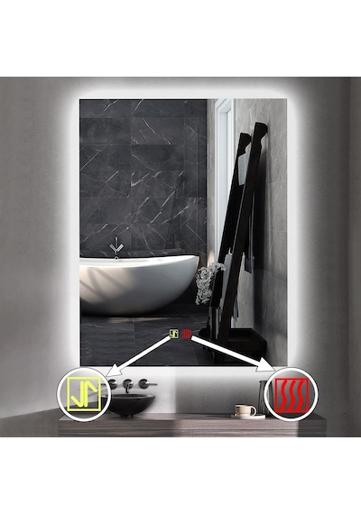 60x80 H Cm Buğu Çözücülü Dokunmatik Işıklı Ledli Banyo Aynası