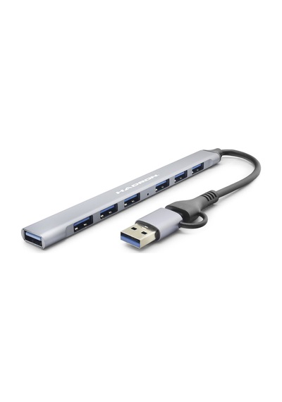 Büro Ev Ofis Cihazları İçin Gri 7port Usb3 Typec Hub Switch