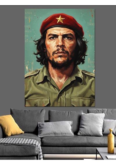 Che Guevara Ünlü İllüstrasyon Dekoratif Kanvas - Mdf Ahşap Tablo