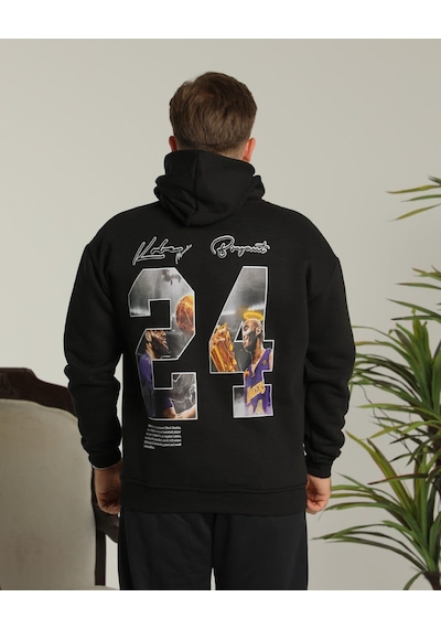Bav Butik Ayvitrin Sevgili Kombini Çift Unisex Oversize Baskılı Sweatshirt Siyah