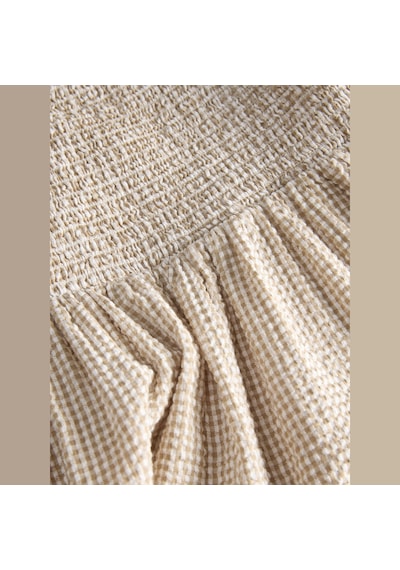 Kadin Kare Yaka Kolsuz Elbise - Zoe - 12287769 Cornstalk