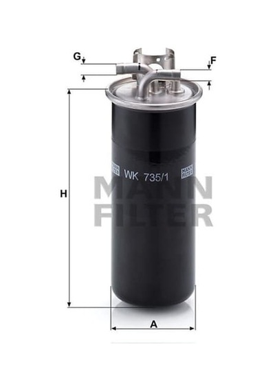 MANN WK7351 Mazot Filtresi A6 04- 2.7 TDI 3.0 TDI