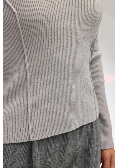 Mai Collection Mai Studios Co. İnari Polo Yaka Gri Triko Kazak gri