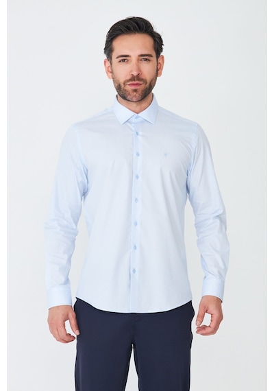 White Stone Mavi Dynamic Fit Uzun Kollu Erkek Gömlek MAVİ White Stone Mavi Dynamic Fit Uzun Kollu Erkek Gömlek MAVİ