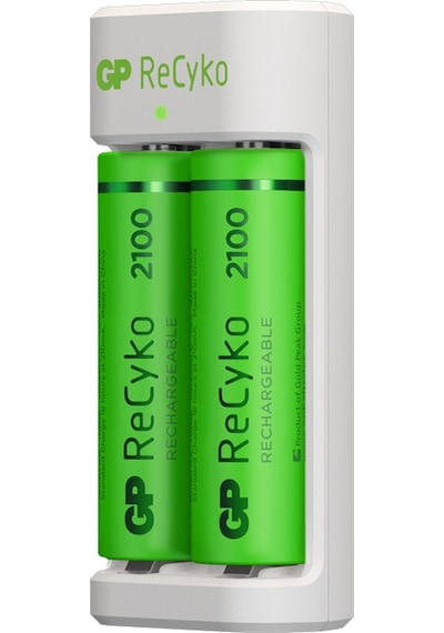 GP Recyko E211 USB AA-AAA Şarj Cihazı + GP Recyko 2100 mAh AA Kalem Pil 2'li