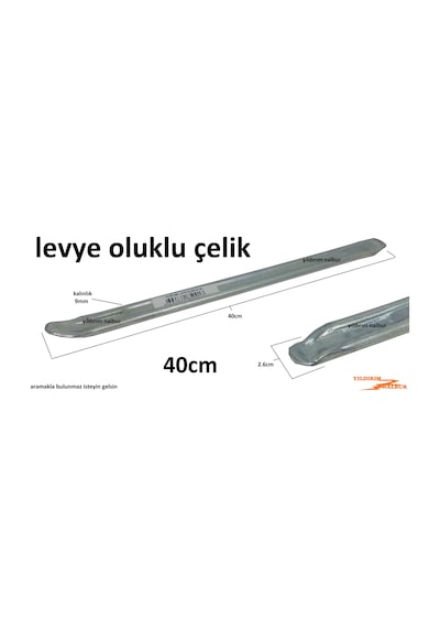 Levye Çelik 40 Cm Lastik Tamir Levye Orta Boy Sanayi Levye