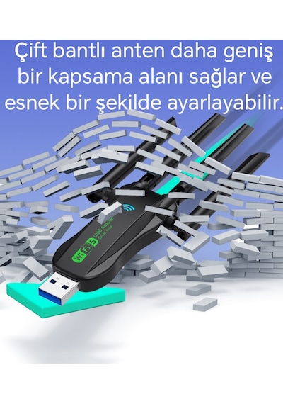 Kebidumei 1300 Mbps Wifi 5 Yüksek Hızlı 5ghz 4 Anten Çift Bant