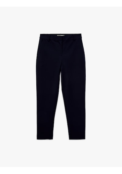 Koton Regular Fit Cep Detaylı Normal Bel Düz Paça Kumaş Pantolon Lacivert 6sak40098uw