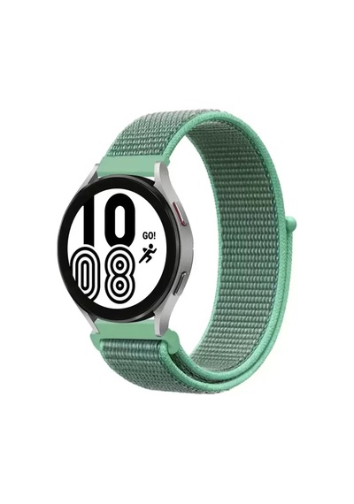 Newface Samsung Galaxy Uyumlu Watch 4 Hasırlı Cırtcırtlı Kordon - Turkuaz
