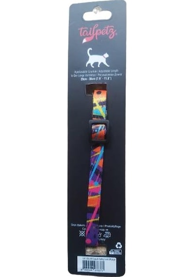 Tailpetz Cat Color Easy & Safety Lock Splash Ayarlanır Kedi Boyun Tasması