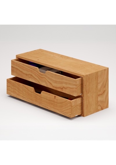 Desna İki Katlı İki Çekmeceli Mini Dolap 34 Cm X 12.1 Cm X 13.6 Cm Woodsaka Doğal Ahşap
