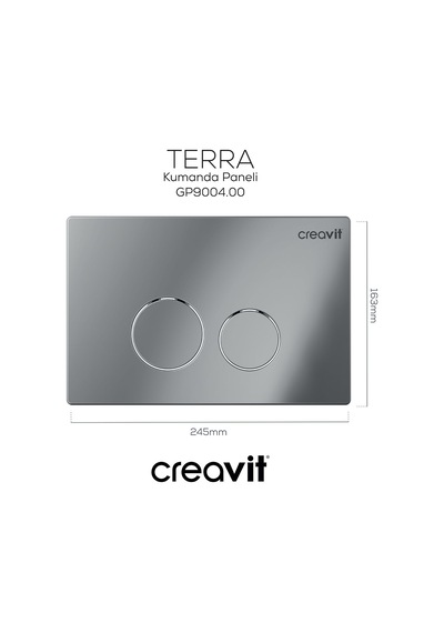 Creavit Terra Parlak Krom Kaplama Kumanda Paneli GP9004.00 Krom