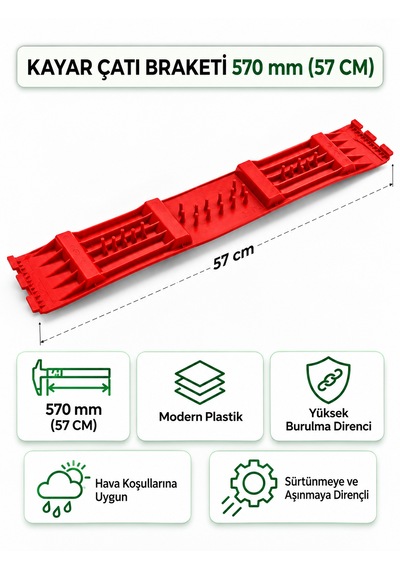 Dorse/treyler Çatı Katlama Plakası Kayar Çatı Braketi 570 Mm Kırmızı