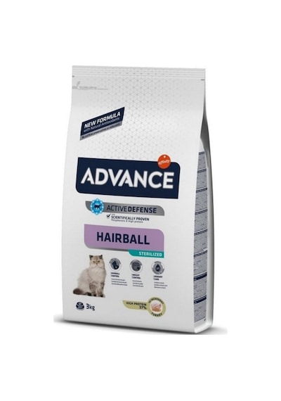 Advance Hairball Sterilised Hindi Etli Kısırlaştırılmış Yetişkin Kedi Maması 3 KG