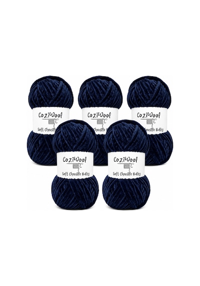 Kadife İp Soft Chenille Bulky 5'li Paket 5x100 Gr 120 Mt El Örgü İpi Petrol - 875823131