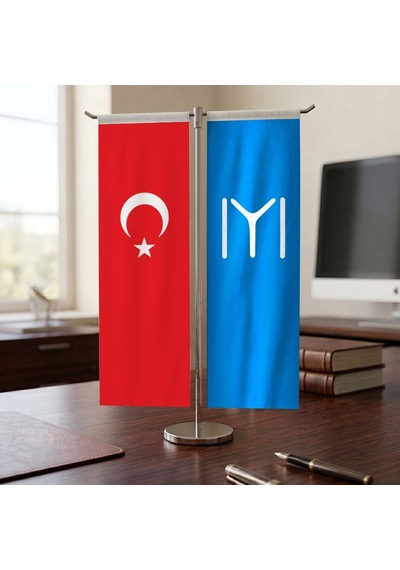 Kayı Boyu Ve Türk Bayrağı Kırlangıç T Tipi Masa Bayrak Takımı Diğer