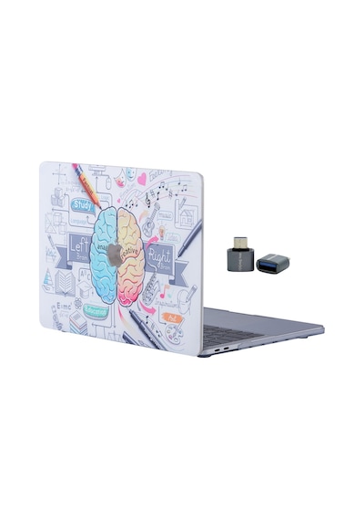 Macbook Air Kılıf 13.6 İnç M2 M3 M4 M5 Uyumlu Brain Tasarım Tpu Sert Kapak İnce Hafif Darbe Koruma Gri