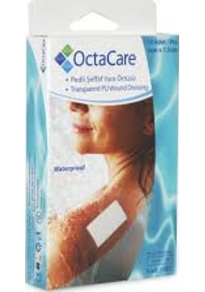 Octacare Şeffaf Pu Film Pedli Banyo Bandı Yara Örtüsü 5 x 7.5 CM 10 Adet