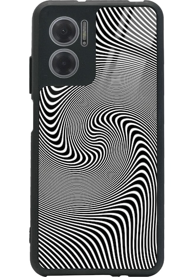 Xiaomi Redmi Note 11e Triptrance Wave Tasarımlı Glossy Telefon Kılıfı Siyah