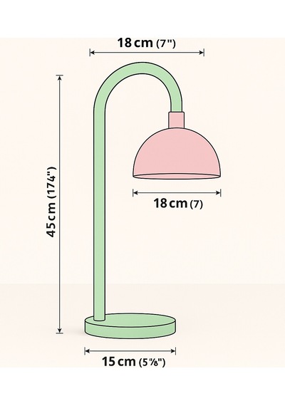 Bloom Pastel Metal Masa Lambası E27 Duy Ofis & Çalışma Masası Lambası Pembe