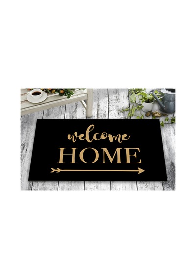 Dijital Baskı Paspas Dış Kapı Önü Balkon Koridor Paspası Kaymaz Taban Siyah Welcome2 - 930999319 Siyah Welcome2