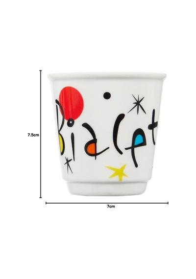 4'lü Moka Kahve Bardak Seti - Kulpsuz Kahve Shot Bardağı - Bicchierini - Karma Renk - Arte Desen Serisi - Porselen Çok Renkli