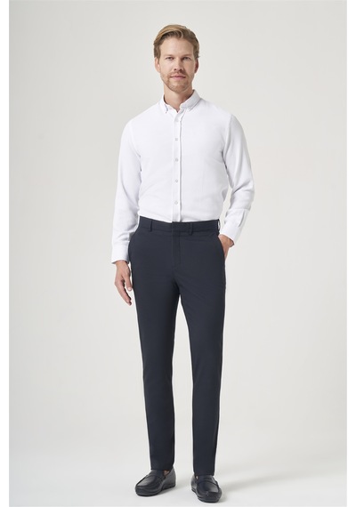 İmza Lacivert Yan Cep Slim Fit Esnek Chino Pantolon 1003260154