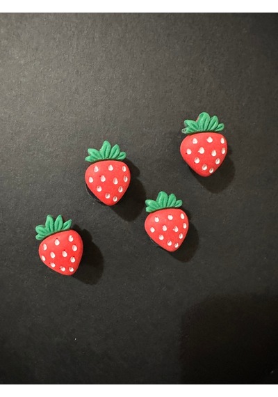 Terlik Süsü 3d Lüks Çilek Plastik 2 Adet