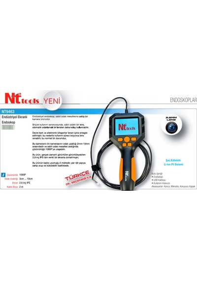 Nttools Dijital Endüstriyel Endoskopi Kamerası