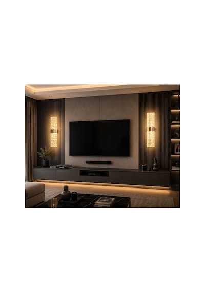 Bubbleflux Trio Large 51 Cm Modern Tasarım Led Aplik - Duvar Lambası - Gold - Pilli - Günışığı Altın