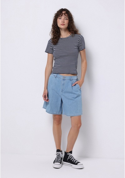 Colin's Colins Loose Fit Yüksel Bel Düz Kadın Gri Jean Şort Cl1075121 Q1.v1 Dn42996 Denim