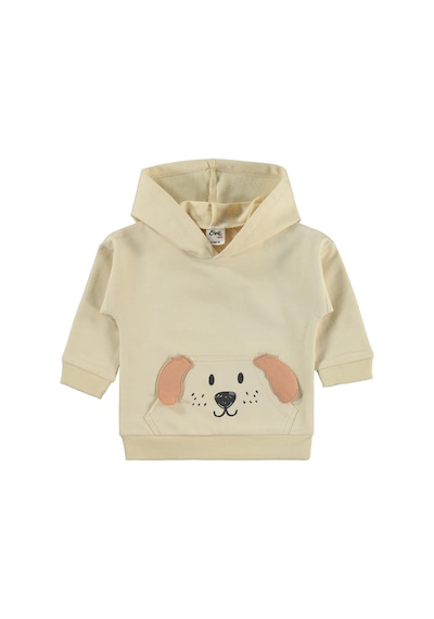 Civil Baby Kapşonlu Köpek Nakışlı 6-18 Ay Takım - Bej
