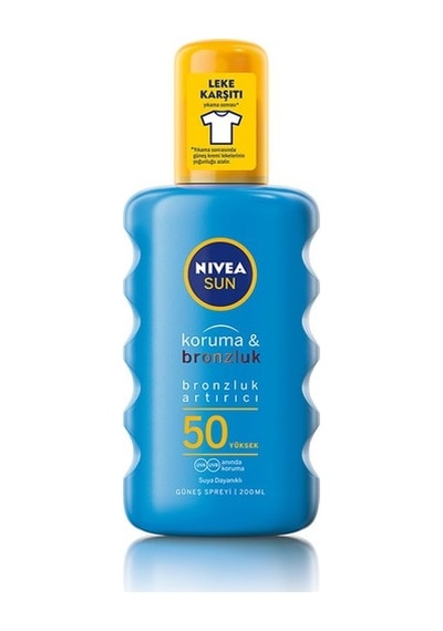 Nivea Sun Koruma & Bronzluk SPF50+ Güneş Spreyi 200 ML Nivea Sun Koruma & Bronzluk SPF50+ Güneş Spreyi 200 ML