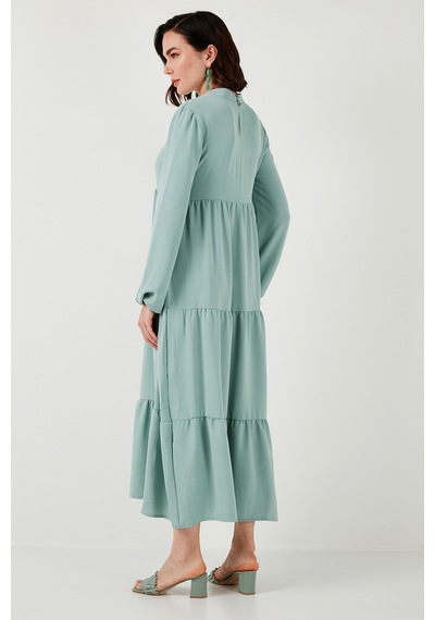 Lela Modest Regular Fit Dik Yaka Uzun Bayan Elbise 611El545 Mint Lela Modest Regular Fit Dik Yaka Uzun Bayan Elbise 611El545 Mint