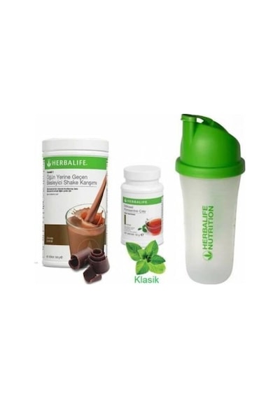 Herbalife Shake Çikolata 550 Gr + Çay Klasik 50 Gr + Shaker