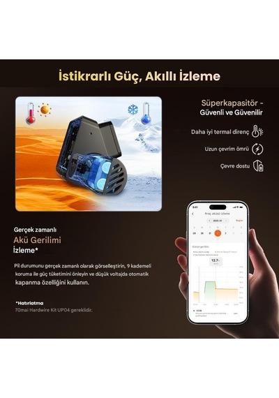 70mai T800-41 Ön Kamera +iç Kamera + Rc41 Arka Kamera 128gb