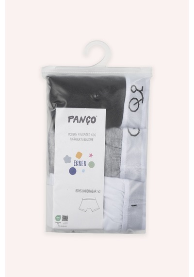 Panço Erkek Çocuk 3'lü Boxer Beyaz