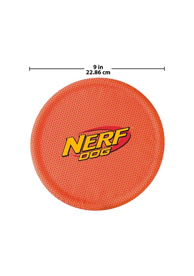 Nerf Dog Naylon Flyer Köpek Oyuncağı, Frizbi, 23 Cm Çap, Orta/büyük Irklar, İki Paket, Turuncu Ve Kırmızı