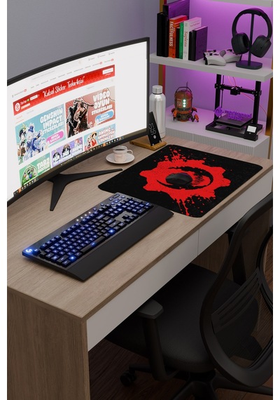 Gears Of War Kaymaz Dikişli Kauçuk Oyuncu Mousepad V2 - 48x40 Xl Gaming Mouse Pad Fare Altlığı