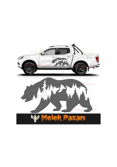 Ayı Doğa Manzara Off Road Oto Sticker
