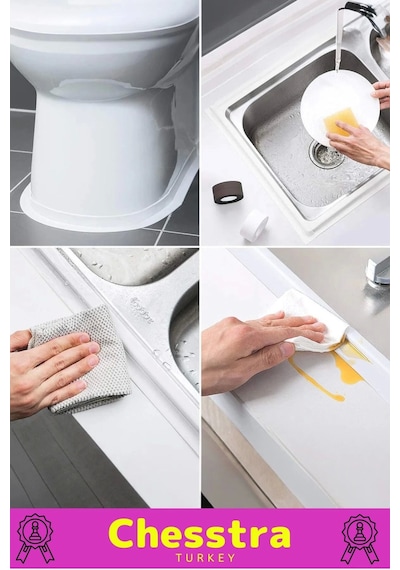 Özel Üretim Su Geçirmez Sızdırmaz Lavabo Tezgah Klozet Banyo Pencere Duş İzolasyon 3.2m Bant 3 Adet