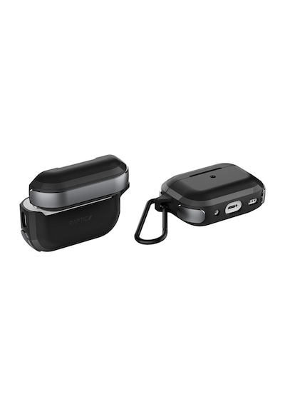 Apple Uyumlu AirPods Pro 2 Raptic Trek Serisi Askı Aparatlı Kulaklık Kılıfı Siyah
