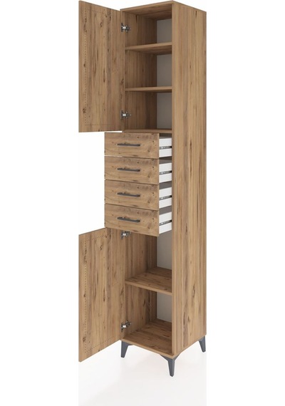Hyperion Dolap 4 Raflı 4 Çekmeceli 2 Kapaklı 44x44x243 Çam-çam Çam Hyperion Dolap 4 Raflı 4 Çekmeceli 2 Kapaklı 44x44x243 Çam-çam Çam